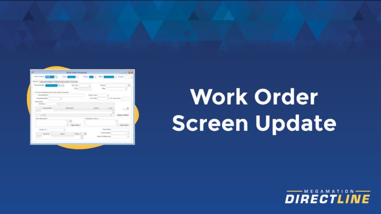 Work Order Screen Update